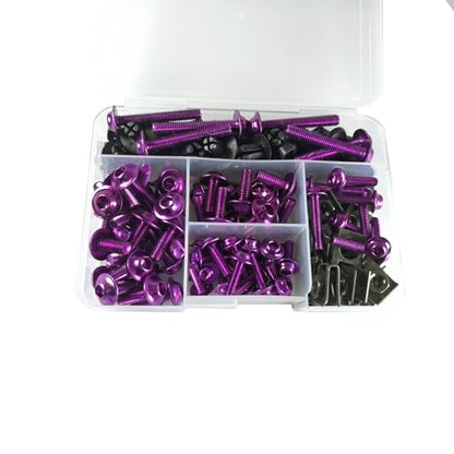 210pcs Motorcycle Fairing Bolts Kit for Sportbike Purple - color: Purple