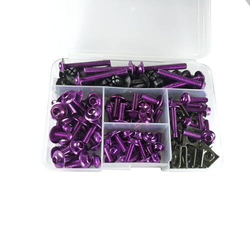 210pcs Motorcycle Fairing Bolts Kit for Sportbike Purple - color: Purple