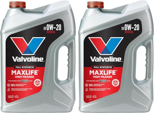 Valvoline™ Full Synthetic High Mileage with MaxLife™ Technology SAE 0W-20 Motor Oil, (Model: 852399), 5 QT (Pack of 2) - size: 5 qt (Pack of 2), style: Full Synthetic High Mileage