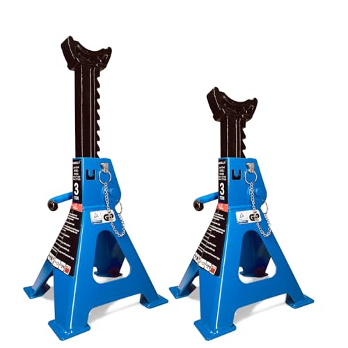 Car Jack Stands 3 Ton with Double Locking and Large Foot Base for Lifting Cars,SUVS,MPVS, Heavy Duty Steel, 6600 lb Capacity, 2 Packs - size: 3T