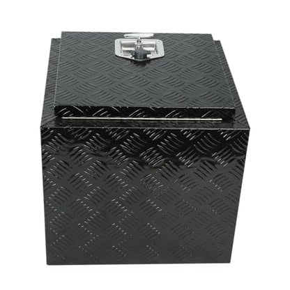 18" Underbody Truck Box,Aluminum 5 Bar Tread Pattern Truck Tool Box - color: black, size: 18" x 17" x 18"