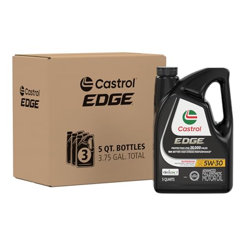 Castrol EDGE 5W-30 Advanced Full Synthetic Motor Oil, 5 Quarts, Pack of 3 - size: 5 Quarts, Pack of 3