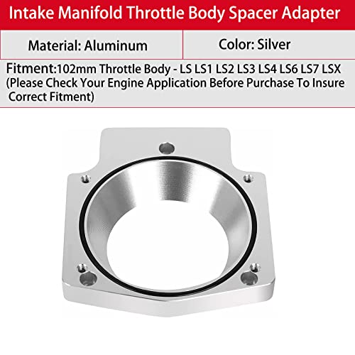 BLACKHORSE-RACING 102mm Aluminum Throttle Body Spacer Adapter Plate Kit