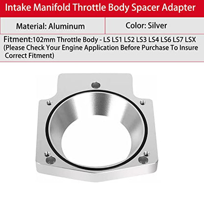 BLACKHORSE-RACING 102mm Aluminum Throttle Body Spacer Adapter Plate Kit