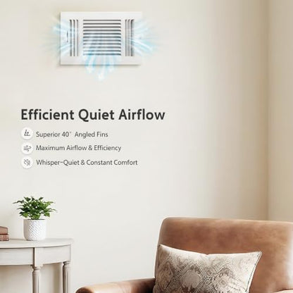 Steel Return Air Grille, Fits Universal Duct Opening, White HVAC Cold Air Intake Vent Cover for Sidewall & Ceiling, Stamped Durable Steel Outer Dimensions for Ventilation (10" W x 6" H)