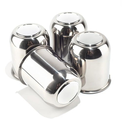 4Pcs 3.74" Stainless Trailer Wheel Center Caps, 4.33" H Chrome - color: Chrome, size: 3.74" Hub 4.33"H