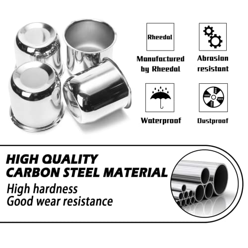 4Pcs 3.19" OD 3.17" H Push Through Trailer Wheel Center Cap for Rim - color: Chrome, size: 3.19" Hub 3.17" H