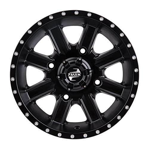 (4 Pack) 4/110 Tusk Cascade Wheel 12x7 5.0 + 2.0 Matte Black For Honda Pioneer 520 2021-2023,2025