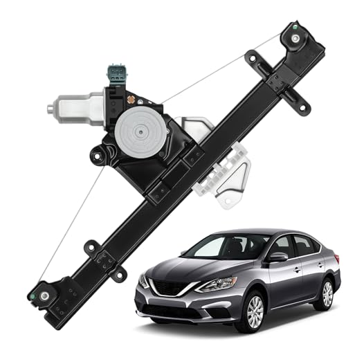 751-394 Front Driver Side Power Window Regulator with Motor (with Express Up Or Down & 6 pins) Compatible with Nissan Sentra 2013-2019, Replace 80721-3SG0A - size: Front Left, style: 751-394
