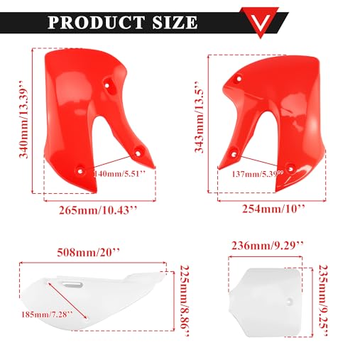 PRO BAT KLX110 Plastic Fender Fairing Body Work Kit - color: White&Red Plastic Fender Kit