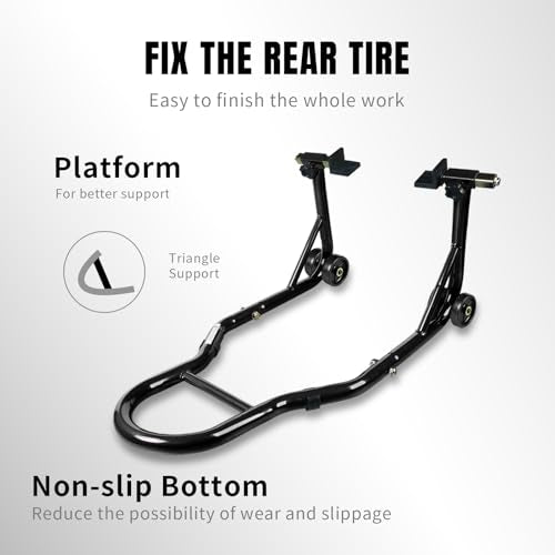 Motorcycle Stand Lift, Universal Paddock Lift Stand, 1100lbs Front Rear Combo Stand Lift Stand, Rear U+L Fork Swingarm Spool Stand 2-Pack Black - color: Black-2 packs