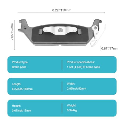 Ceramic Rear Brake Pads for Ford F-150 2004-2011 - size: D1012
