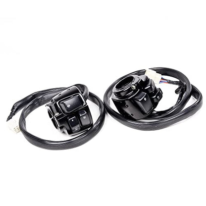 Motorcycle Switch Control + Brake Clutch Levers + Handlebar Grips - color: Black and Black Custom, size: Switch + Brake Clutch Levers + Handgrips