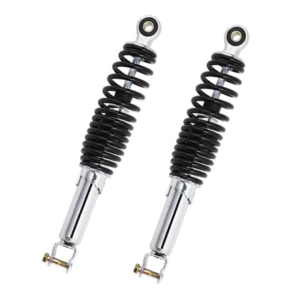 Minho Motorcycle Dual Rear Shock Absorbers with Adjustable Spring Preload in Heavy Iron Material Compatible with Chinese GY6 Scooter Mopeds Taotao Tank Jonway Roketa,325MM Length,10MM Mounting Hole - size: 325mm
