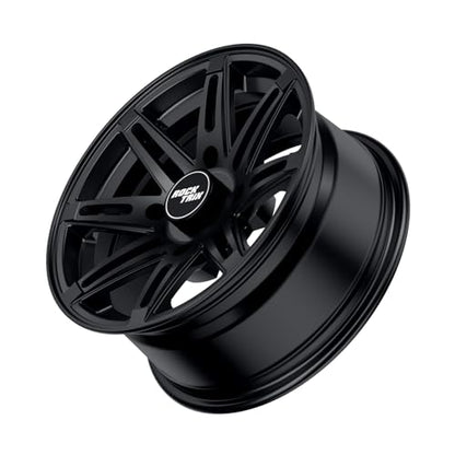 RockTrix RT103 14x7 ATV UTV Wheel 4x156 4+3 Offset, Matte Black, 1pc Single