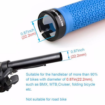 GPMTER Bike Handlebar Grips, Single Lock on Bicycle Handle Bar, for BMX, Mountain, MTB, Beach Cruiser, Scooter, Folding Bike, Soft Non-Slip-Rubber Hand Grip Comfortable Ergonomic - color: Blue