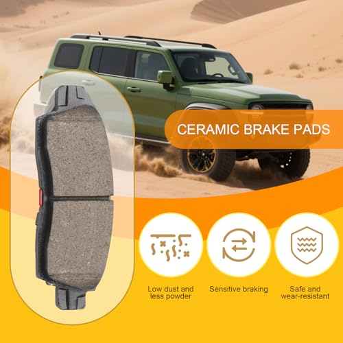 D883 Rear Ceramic Brake Pads Kit Fit For Buick Enclave 2008-2017, For Rainier 2004-2007, For Chevrolet SSR 2003-2006, For Trailblazer 2002-2009, For Trailblazer EXT 2002-2006 - size: HZ883H