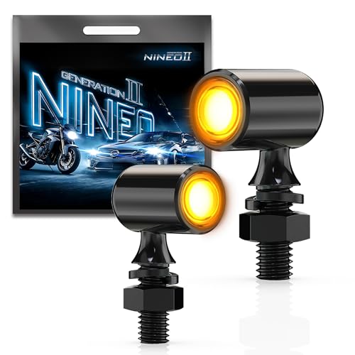 NINEO Rear Motorcycle LED Turn Signals,Mini Bullet,Amber Taillight,2PCS - color: amber, size: Mini Size Rear