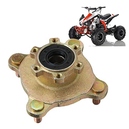 Wheel Rim Hub Assembly 4 Stud Brake Wheel Rim Front Disc Steel Alloy Wheel Rim Hub for Go Kart ATV 4 Wheeler