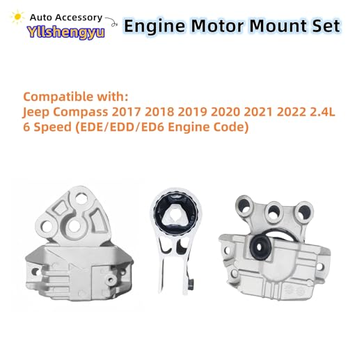 Engine Motor Transmission Mount Kit for Compass 2017-2022 2.4L - size: 2017-2022 Jeep Compass 2.4L 6 Speed(EDE/EDD/ED6)