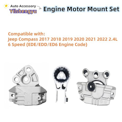 Engine Motor Transmission Mount Kit for Compass 2017-2022 2.4L - size: 2017-2022 Jeep Compass 2.4L 6 Speed(EDE/EDD/ED6)