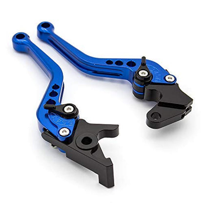 CNC Brake Clutch Levers Compatible with GROM MSX125 CBR300R CB300F CB300 CB300R CB300FA 2014-2020, CBR250R 2011-2013, CB400F CB400R 2013-15, CBR500R CB500F CB500X 2013-2020, CB125/F/R 2019-2020 - color: Blue Lever with Black Adjuster