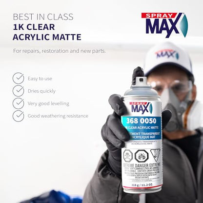 SprayMax 1K Acrylic Matte Clear Coat | Clear Coat Spray Paint for Cars
