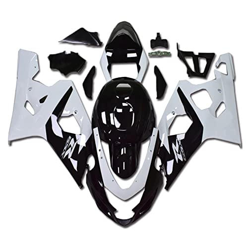 YTL White Black Full Fairing Fit for Suzuki 2004-2005 GSXR 600/750 - color: 015 White Black