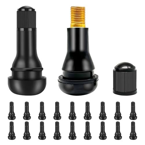20PCS TR413 Tubeless Valve Stem Rubber Snap Valve Stem Black Standard Length Replacement Tire Valve Stem for Tubeless Rim Holes for Automotive Tires for Standard Vehicle Tires DD008-413 - size: TR413