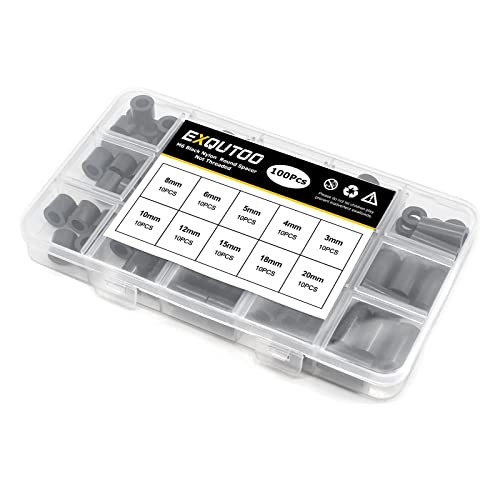 Exqutoo Black ABS Round Washers ID 6.2mm, OD 11mm - color: Black/6.2mm