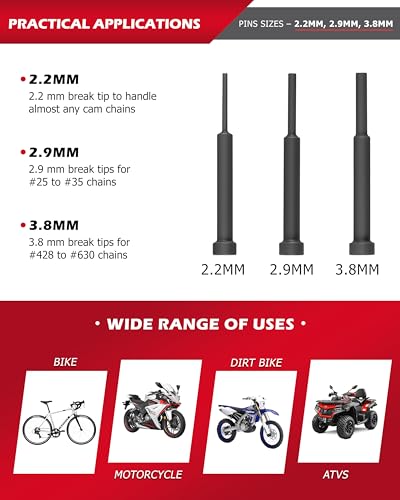 DAYUAN Motorcycle Chain Breaker Set, Chain Cutter and Riveter Kit, Red Case - color: Red