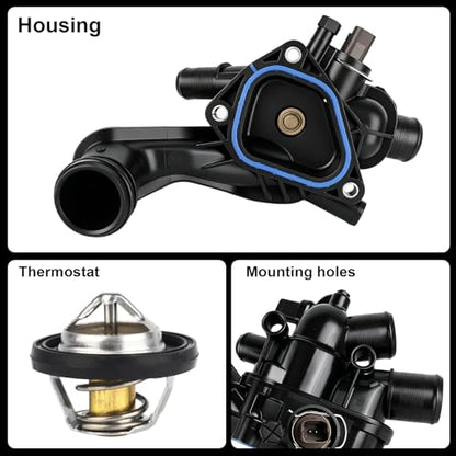 Engine Coolant Thermostat Housing Assembly w/Sensors Compatible with Mini Cooper 2007-2013,Cooper Countryman 2011-2013,DOHC 1.6L,Replace#11537534521 11538699290 902-812 V20990174 - size: 11537534521