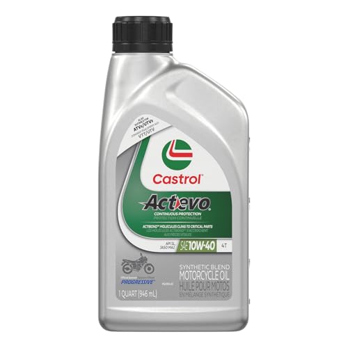 Castrol Actevo 4T 10W-40 Synthetic Blend Motorcycle Oil, 1 Quart, Pack of 6 - size: 1 Quart Bottle, Pack of 6, style: Conventional