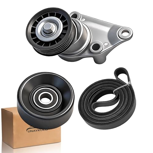 Serpentine Belt Kit With Tensioner And Idler Pulley For Cadillac Chevy GMC - size: Gm Silverado, Sierra, Yukon, Hummer (02-08)