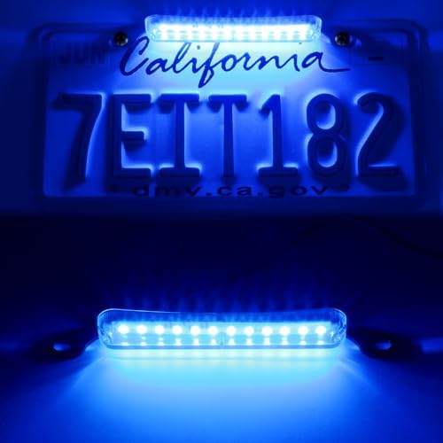 LivTee License Plate Light, Extremely Bright LED License Plate Lights Assembly for Trailer UTV ATV Truck RV Boat, Blue - color: Blue