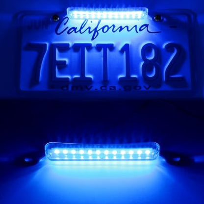 LivTee License Plate Light, Extremely Bright LED License Plate Lights Assembly for Trailer UTV ATV Truck RV Boat, Blue - color: Blue