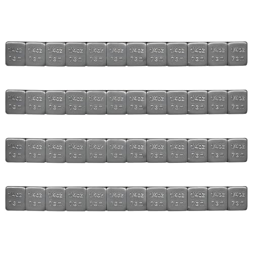 48 PCS 1/4 Oz Adhesive Backed Wheel Weights, 0.25 Oz Low Profile Tire Balancing Weights with Strong Adhesive, Easy to Peel Wheel Weight for Cars Trucks SUVs Motorcycles - color: 48 PCS