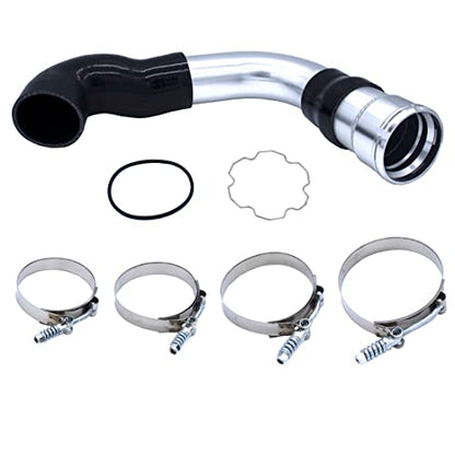 MOCW 3.5" Cold Side Intercooler Pipe Kit & Boot Upgrade Kit Compatible with 2011-2016 Ford 6.7L Powerstroke Diesel F-250 F-350 F-450, Silver