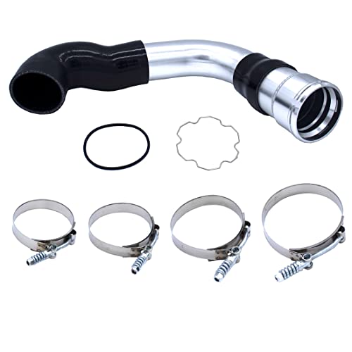MOCW 3.5" Cold Side Intercooler Pipe Kit & Boot Upgrade Kit Compatible with 2011-2016 Ford 6.7L Powerstroke Diesel F-250 F-350 F-450, Silver