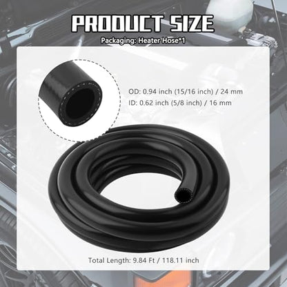 9.84Ft 5/8 Heater Hose,Flexible Heater Coolant Hose with ID 16mm & OD 24mm - color: 5/8 in
