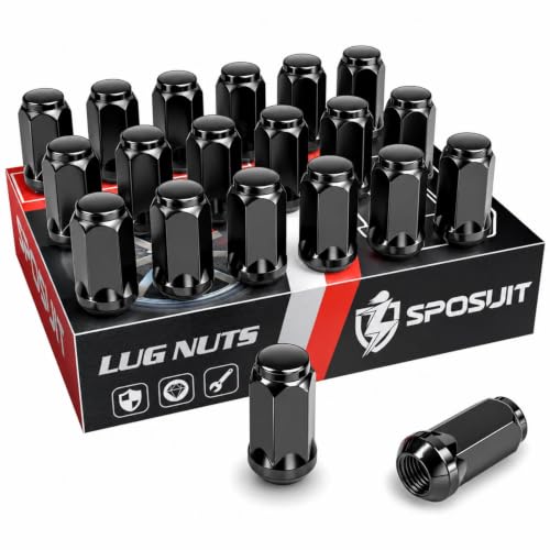 Sposuit 20 Pcs M14x1.5 Black Lug Nuts, 19mm Hex - Replacement for Chevrolet - color: Black, size: M14x1.5, style: 20 Pcs HexDrive
