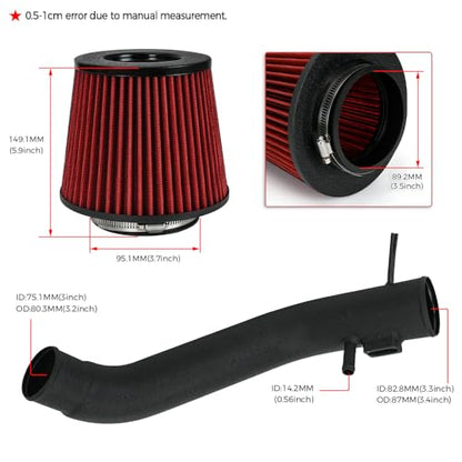 PTNHZ Aluminum Alloy Cold Air Intake Pipe Kit Compatible With BMW F30 F32