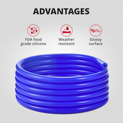 EVIL ENERGY 1/4 Silicone Vacuum Tubing Hose Line 10FT 130PSI Max Pressure Blue (6mm ID) - color: Blue, size: 1/4 10FT