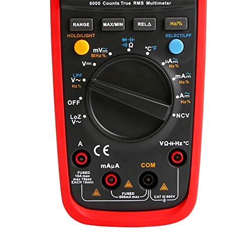 UNI-T True RMS Digital Multimeter UT139E Auto/Manual Range 6000 Counts NCV LPF/LoZ ACV Analog Bar Bandwidth Measures AC DC Voltage AC DC Current Resistance Capacitance Frequency Temperature Duty Cycle - size: UT139E