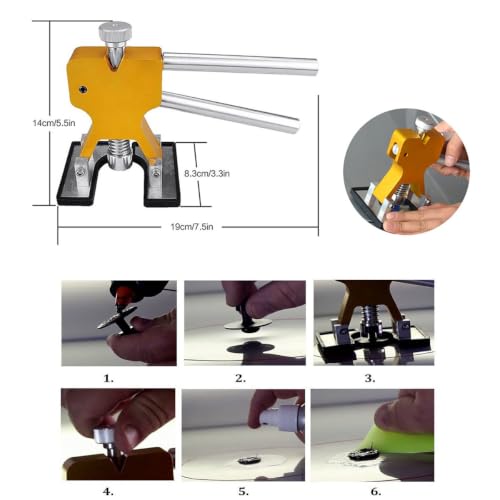 WHDZ 85pcs Paintless Dent Repair Rods Kit Car Dent Remover Kit Dent Lifter Dent Hail Removal Repair Tools Tabs Tap Down Line Board Auto Dent Kit Dent Puller - color: Dent remover kit (ABC2)
