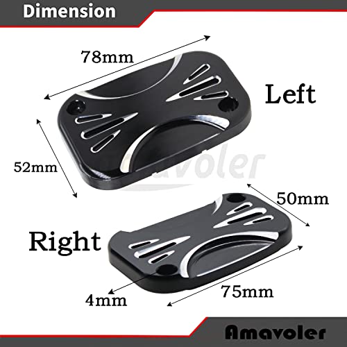 Brake Master Clutch Cylinder Covers CNC Aluminium Brake Master Cylinder Fluid Reservoir Cap Compatible with Harley Touring Electra Glide Road Glide 2008-2017. (style-2) - color: style-2