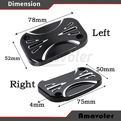Brake Master Clutch Cylinder Covers CNC Aluminium Brake Master Cylinder Fluid Reservoir Cap Compatible with Harley Touring Electra Glide Road Glide 2008-2017. (style-2) - color: style-2