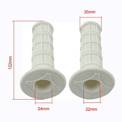 FLYPIG Universal 22mm 7/8" Motorcycle Handlebar Grips Bike Grips Non Slip Rubber Hand Grips for Honda Yamaha Suzuki Kawasaki KLX CRF YZF XR Polaris Arctic Cat Off Road Dirt Bike Handle Grips - color: white