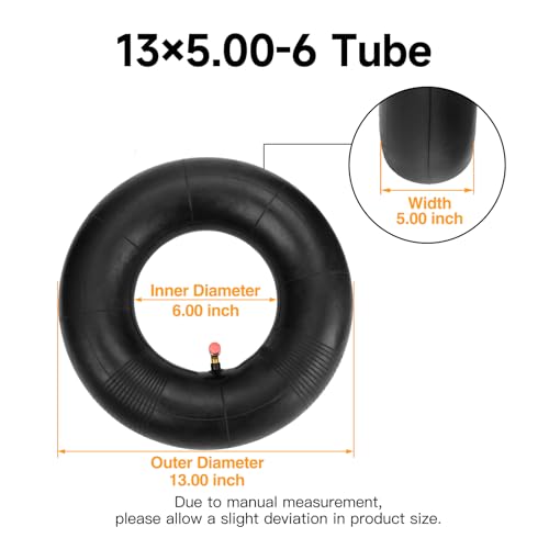 FVRITO 13x5.00-6 13x5x6 Inner Tube Heavy Duty Replacement Compatible with Razor Dirt Quad Versions 1-18 Go Kart ATV Lawn Mower Snow Blower Yard Tractor Hand Truck Wagon Pressure Washer Air Compressor - size: 13x5.00-6(4 Pack,Bent Valve）