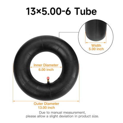 FVRITO 13x5.00-6 13x5x6 Inner Tube Heavy Duty Replacement Compatible with Razor Dirt Quad Versions 1-18 Go Kart ATV Lawn Mower Snow Blower Yard Tractor Hand Truck Wagon Pressure Washer Air Compressor - size: 13x5.00-6(4 Pack,Bent Valve）